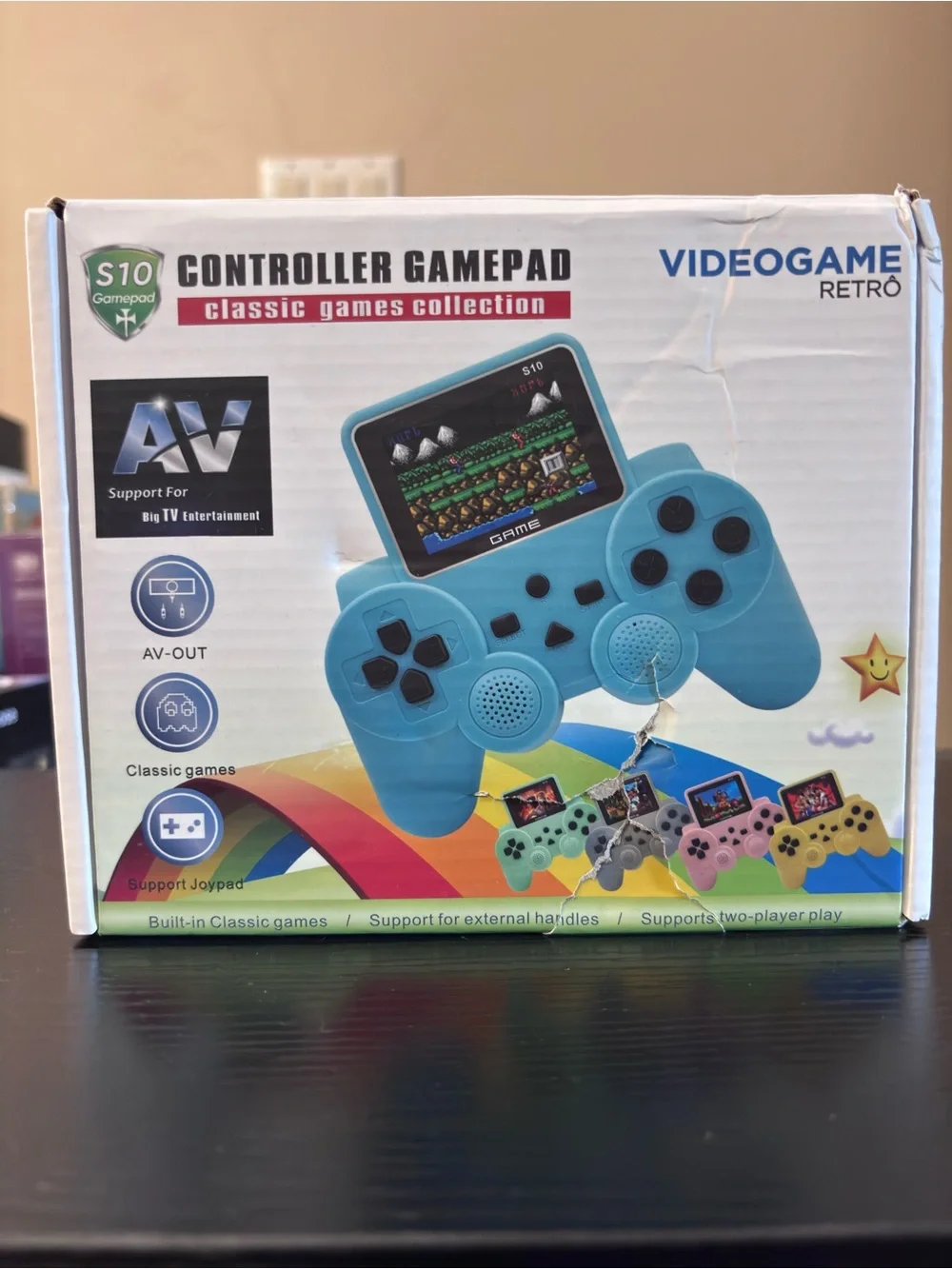 S10 Gamepad Handheld System Black TV Connect Pro Chip Classic Games Long Battery